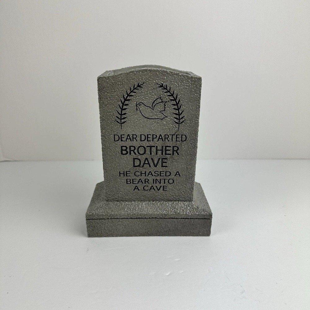 Haunted Mansion Brother Dave Tombstone - Disneylan World Prop Replica 7"x5"x3"